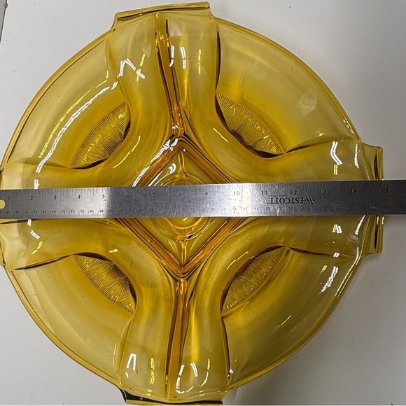 Vintage Walther Sohne German amber art glass bowl / platter - Picture 8 of 8